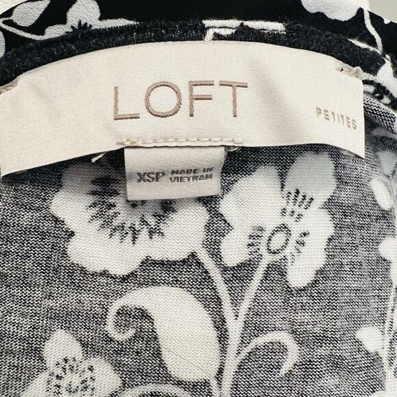 LOFT Petite Women's Size XSP Black Ruffled Sleeves - Picture 4 of 4